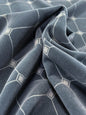 Scalamandre Zen - Jean Paul Gaultier Ciel Grey White Cotton Velvet Print Go Chess Asian Wisdom - By The Yard