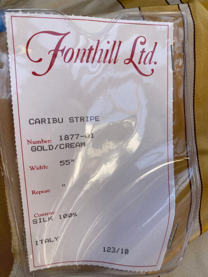 13 Berkbox73 Square Silk by Fonthill Caribu Stripe Gold Cream MSRP USD 200+/y