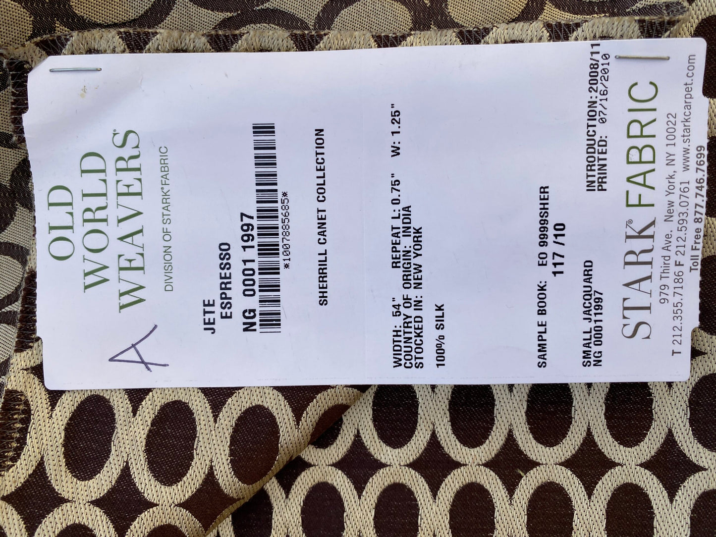 14 Berkbox73 Square Silk by Old World Weavers Jete Espresso Dot Circle Geometric Brown Beige MSRP USD 250/y