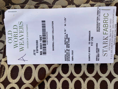 14 Berkbox73 Square Silk by Old World Weavers Jete Espresso Dot Circle Geometric Brown Beige MSRP USD 250/y