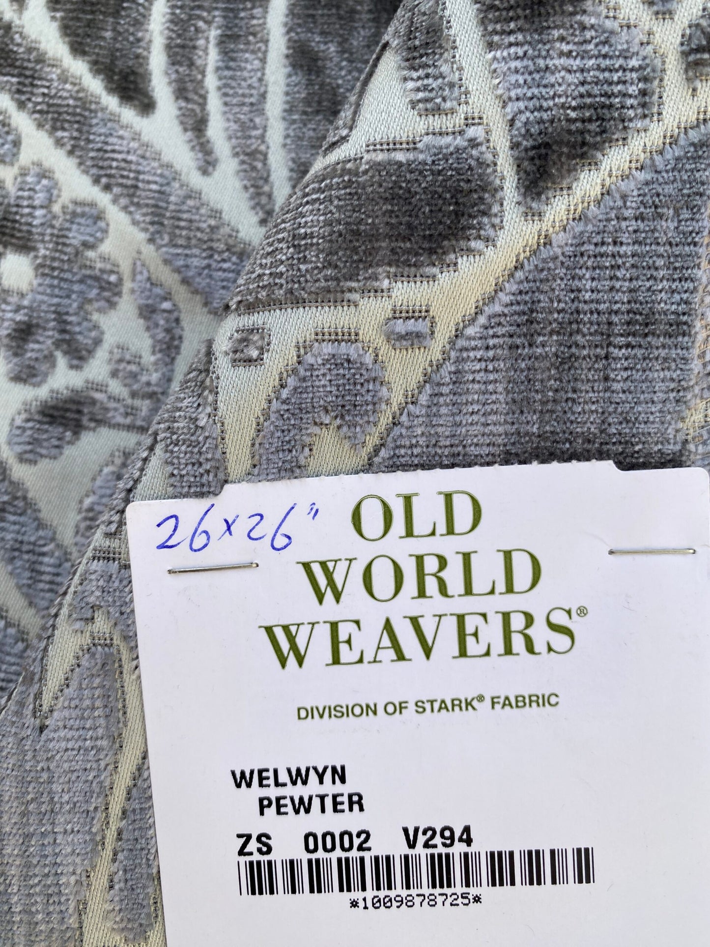 16 Berkbox73 Square Silk by Old World Weavers Welwyn Pewter 26"x26" MSRP USD 2332/y