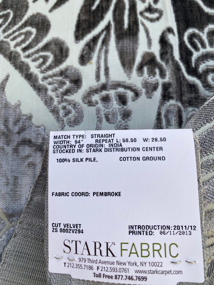 16 Berkbox73 Square Silk by Old World Weavers Welwyn Pewter 26"x26" MSRP USD 2332/y