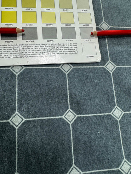 Scalamandre Zen - Jean Paul Gaultier Ciel Grey White Cotton Velvet Print Go Chess Asian Wisdom - By The Yard