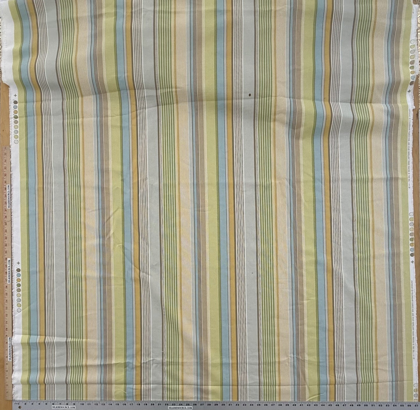 Kaufman Coastal Garden Beach Stripe Rainbow Blue Green Red Cotton - By The Yard