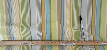 Kaufman Coastal Garden Beach Stripe Rainbow Blue Green Red Cotton - By The Yard