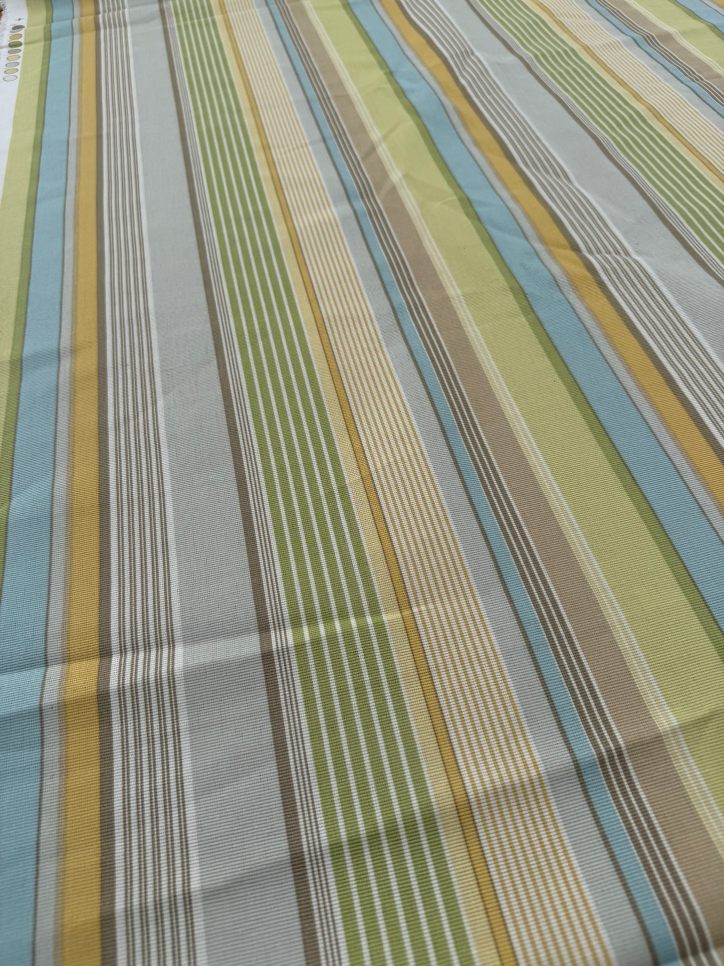 Kaufman Coastal Garden Beach Stripe Rainbow Blue Green Red Cotton - By The Yard