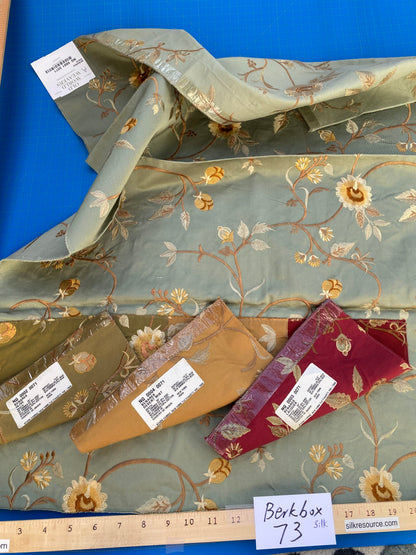 19 Berkbox73 Square Silk by Old World Weavers Benares Aqua Silk Embroidery 36"x 26" MSRP USD 250/y