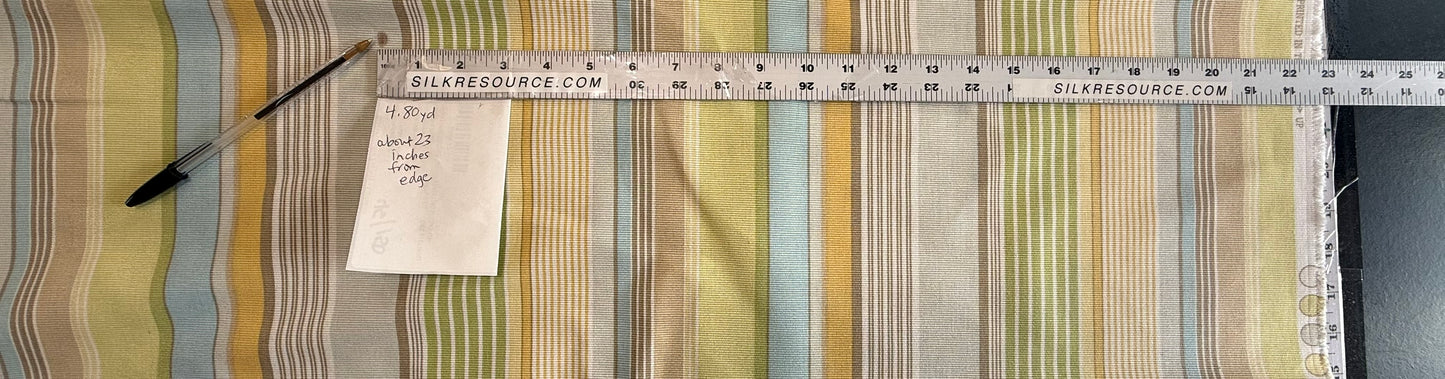 Kaufman Coastal Garden Beach Stripe Rainbow Blue Green Red Cotton - By The Yard