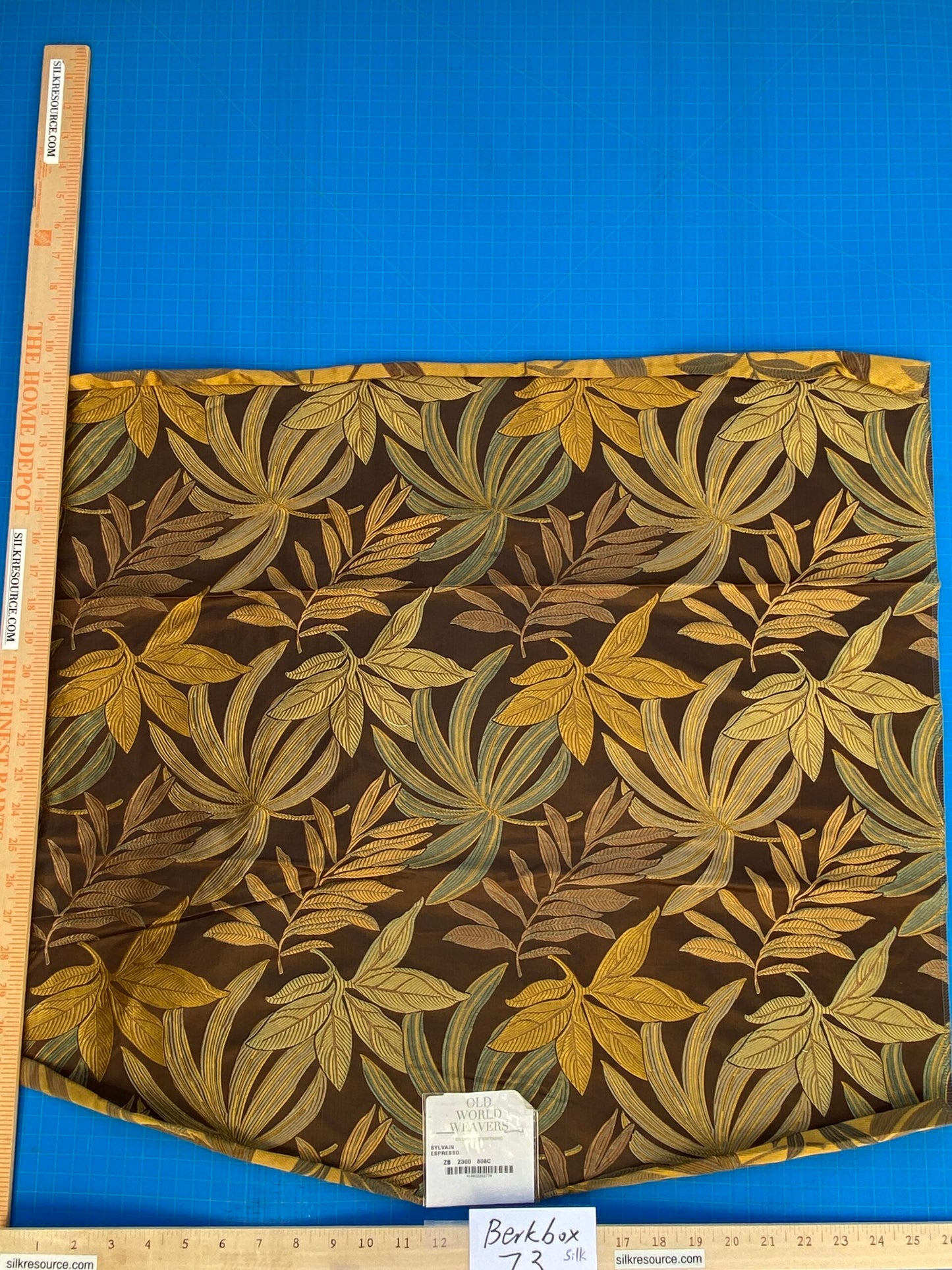 25 Berkbox73 Square Silk by Old World Weavers Sylvain Espresso Brown Tree Foliage MSRP USD 300+/y