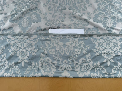 Fabricut Bellucci Porcelain Renaissance Blue White Cream Silk Lampas- By The Yard - MSRP USD339/y