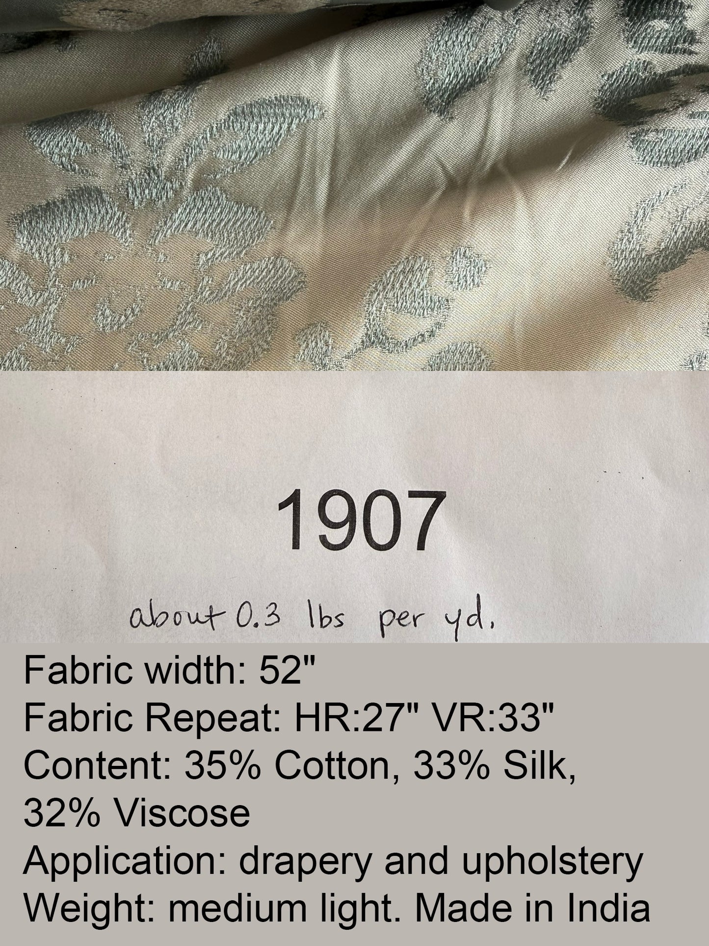 Fabricut Bellucci Porcelain Renaissance Blue White Cream Silk Lampas- By The Yard - MSRP USD339/y