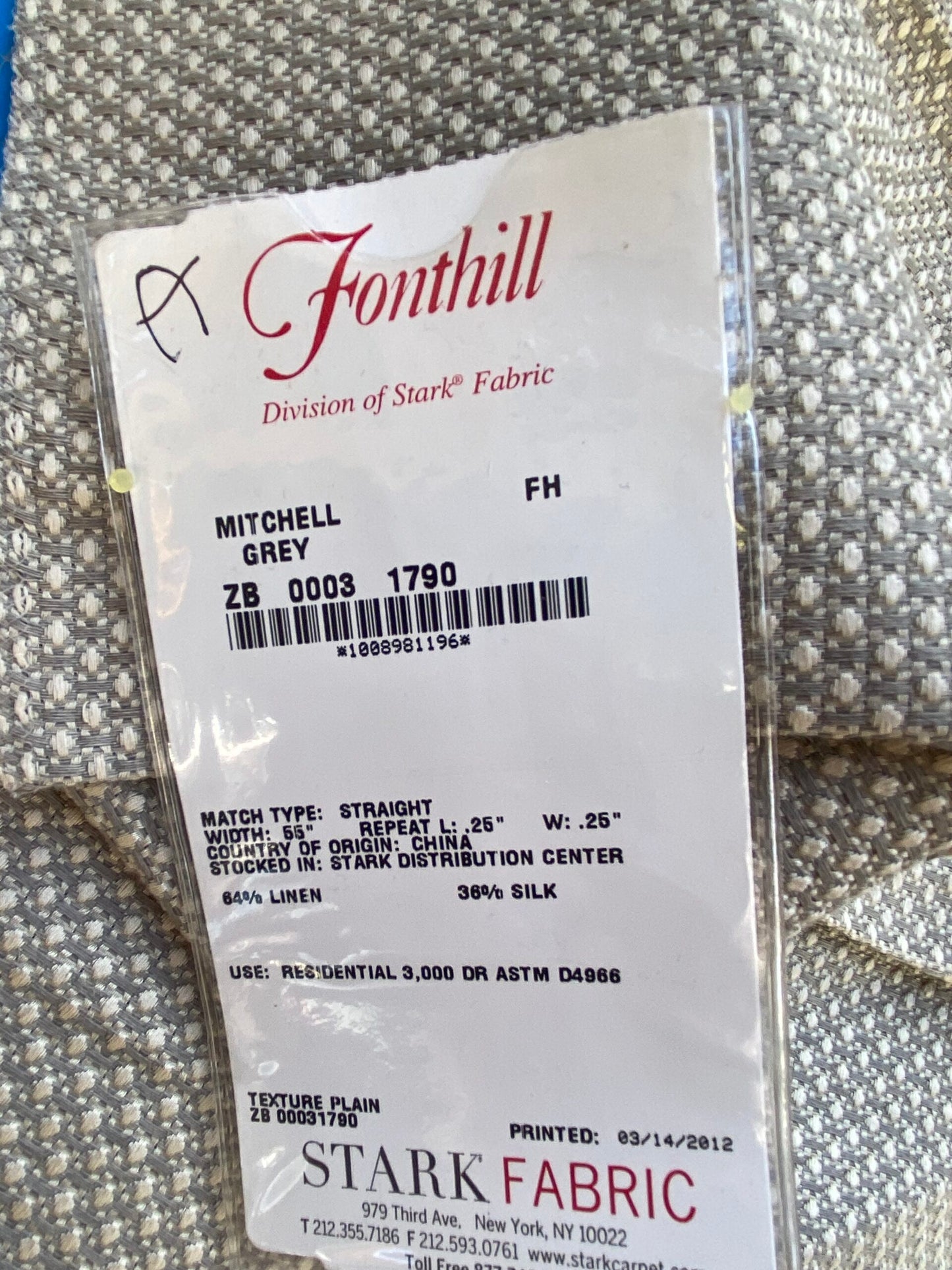 27 Berkbox73 Square Silk by Fonthill Mitchel Grey Small Scale Texture Plain Yellow MSRP USD 216/y