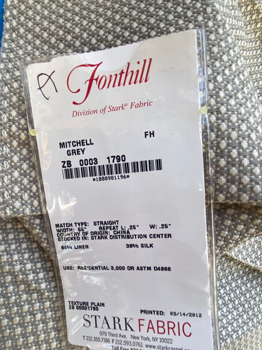 27 Berkbox73 Square Silk by Fonthill Mitchel Grey Small Scale Texture Plain Yellow MSRP USD 216/y