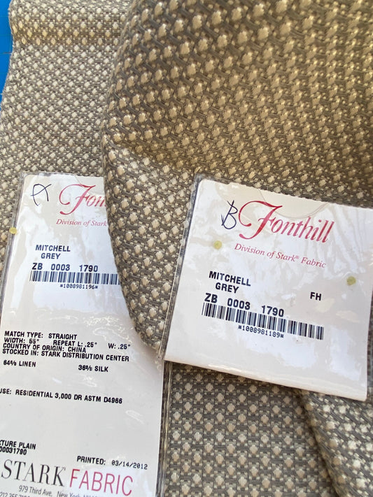 28 Berkbox73 Square Silk by Fonthill Mitchel Grey Small Scale Texture Plain Yellow MSRP USD 216/y