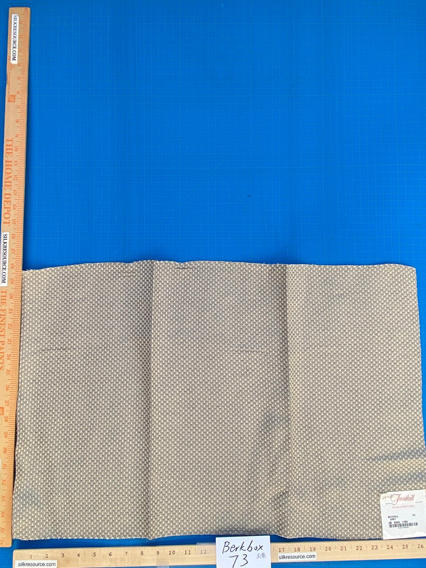 28 Berkbox73 Square Silk by Fonthill Mitchel Grey Small Scale Texture Plain Yellow MSRP USD 216/y