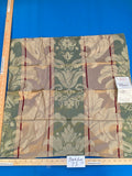 30 Berkbox73 Square Silk by Fonthill Caribu Damask Green Taupe Red Stripe MSRP USD 200+/y