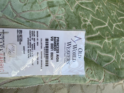 1 Berkbox74 Square Velvet by Old World Weavers Princess Aida Bamboo Green Cut Velvet Silky MSRP USD 228/Y