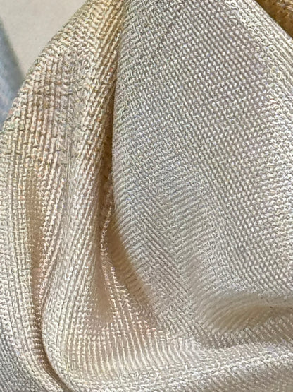 Scalamandre Balenottera Plaid Blu Gold & Beige Blue Silk Reversible - By The Yard - MSRP USD 340/y