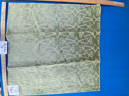 2 Berkbox74 Square Velvet by Old World Weavers Princess Aida Bamboo Green Cut Velvet Silky MSRP USD 228/Y
