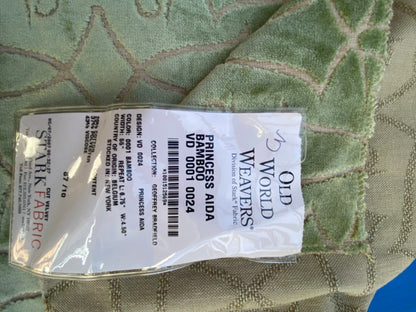 3 Berkbox74 Square Velvet by Old World Weavers Princess Aida Bamboo Green Cut Velvet Silky MSRP USD 228/Y