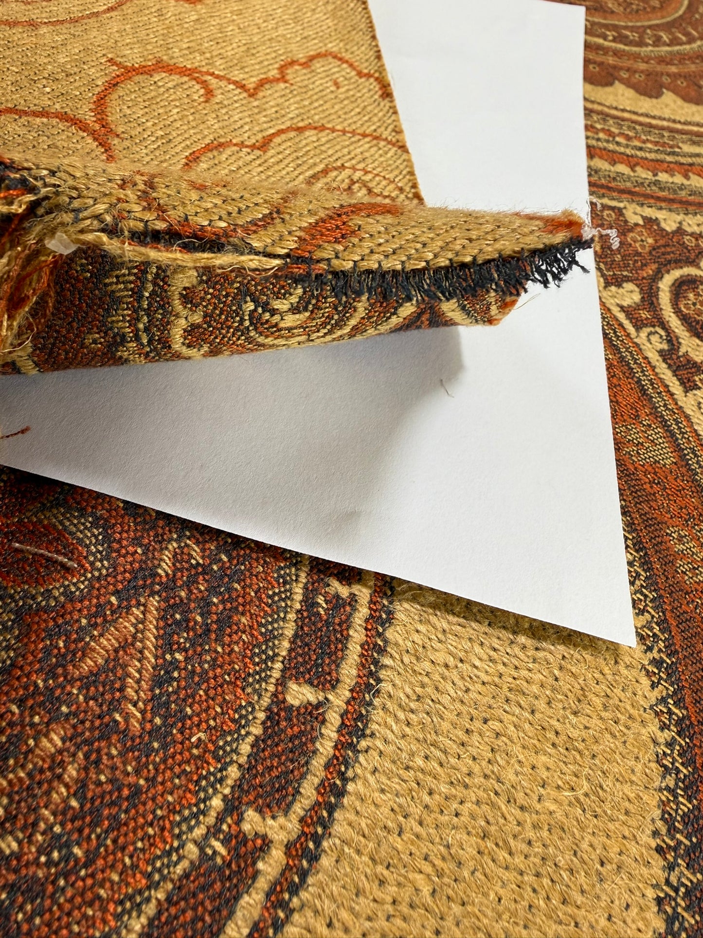 Scalamandre Balraj Rust Paisley Renaissance Historical Red Gold Linen Viscose - By The Yard -MSRP USD 384/y