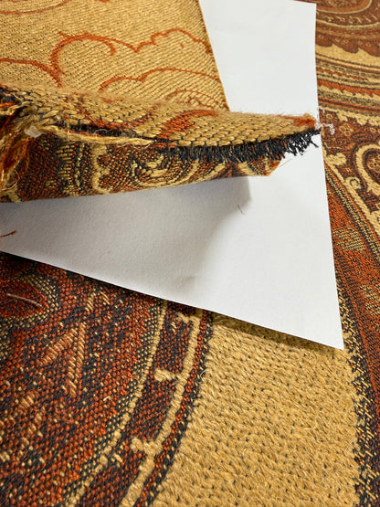 Scalamandre Balraj Rust Paisley Renaissance Historical Red Gold Linen Viscose - By The Yard -MSRP USD 384/y
