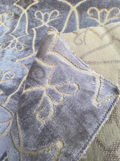 11 Berkbox74 Square Velvet by Old World Weavers Princess Aida Lavender Smoke Gray Cut Velvet Silky MSRP USD 265/Y