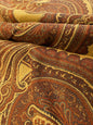 Scalamandre Balraj Rust Paisley Renaissance Historical Red Gold Linen Viscose - By The Yard -MSRP USD 384/y