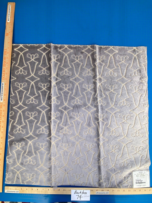 13 Berkbox74 Square Velvet by Old World Weavers Princess Aida Lavender Smoke Gray Cut Velvet Silky MSRP USD 265/Y
