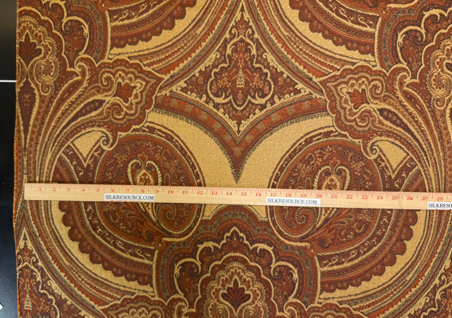 Scalamandre Balraj Rust Paisley Renaissance Historical Red Gold Linen Viscose - By The Yard -MSRP USD 384/y