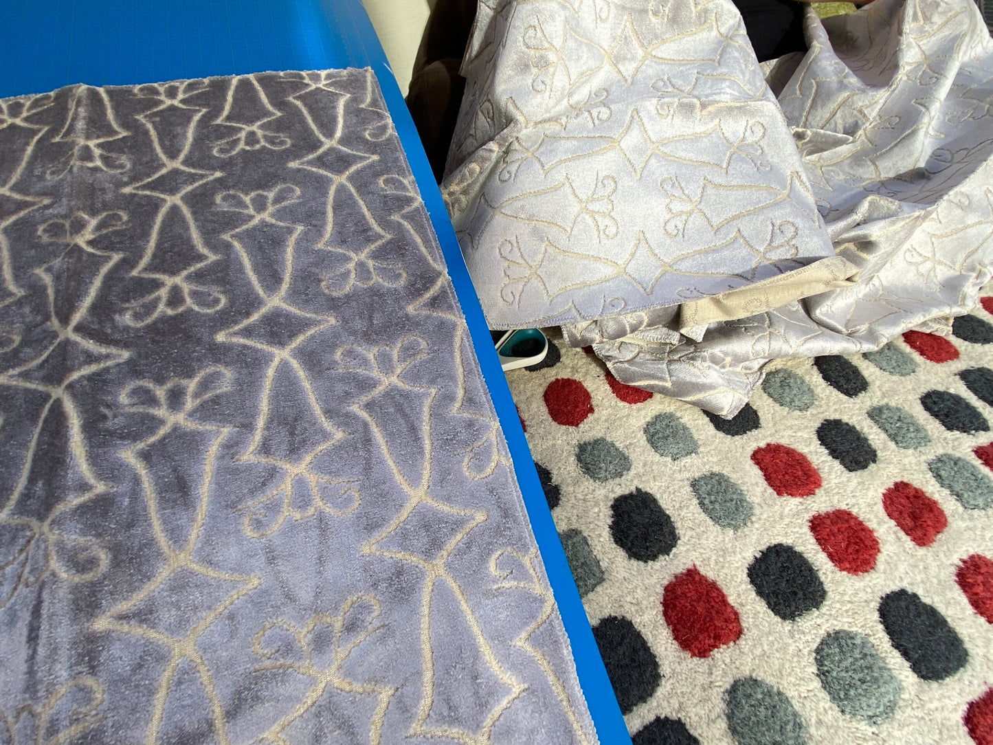 13 Berkbox74 Square Velvet by Old World Weavers Princess Aida Lavender Smoke Gray Cut Velvet Silky MSRP USD 265/Y