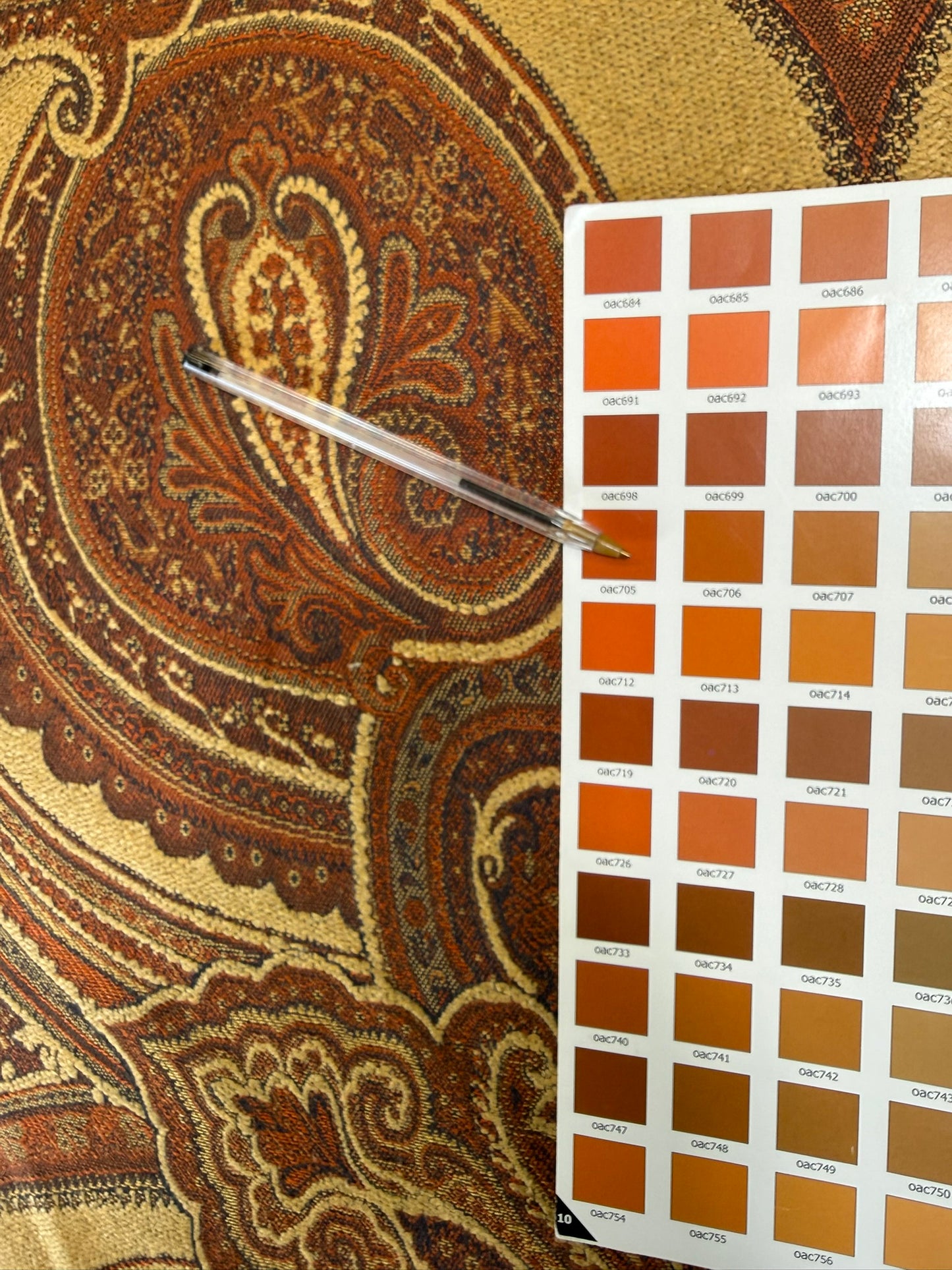Scalamandre Balraj Rust Paisley Renaissance Historical Red Gold Linen Viscose - By The Yard -MSRP USD 384/y