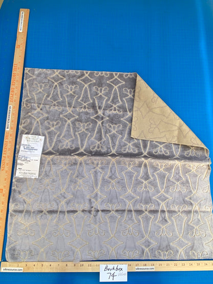 15 Berkbox74 Square Velvet by Old World Weavers Princess Aida Lavender Smoke Gray Cut Velvet Silky MSRP USD 265/Y