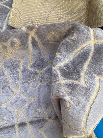 15 Berkbox74 Square Velvet by Old World Weavers Princess Aida Lavender Smoke Gray Cut Velvet Silky MSRP USD 265/Y