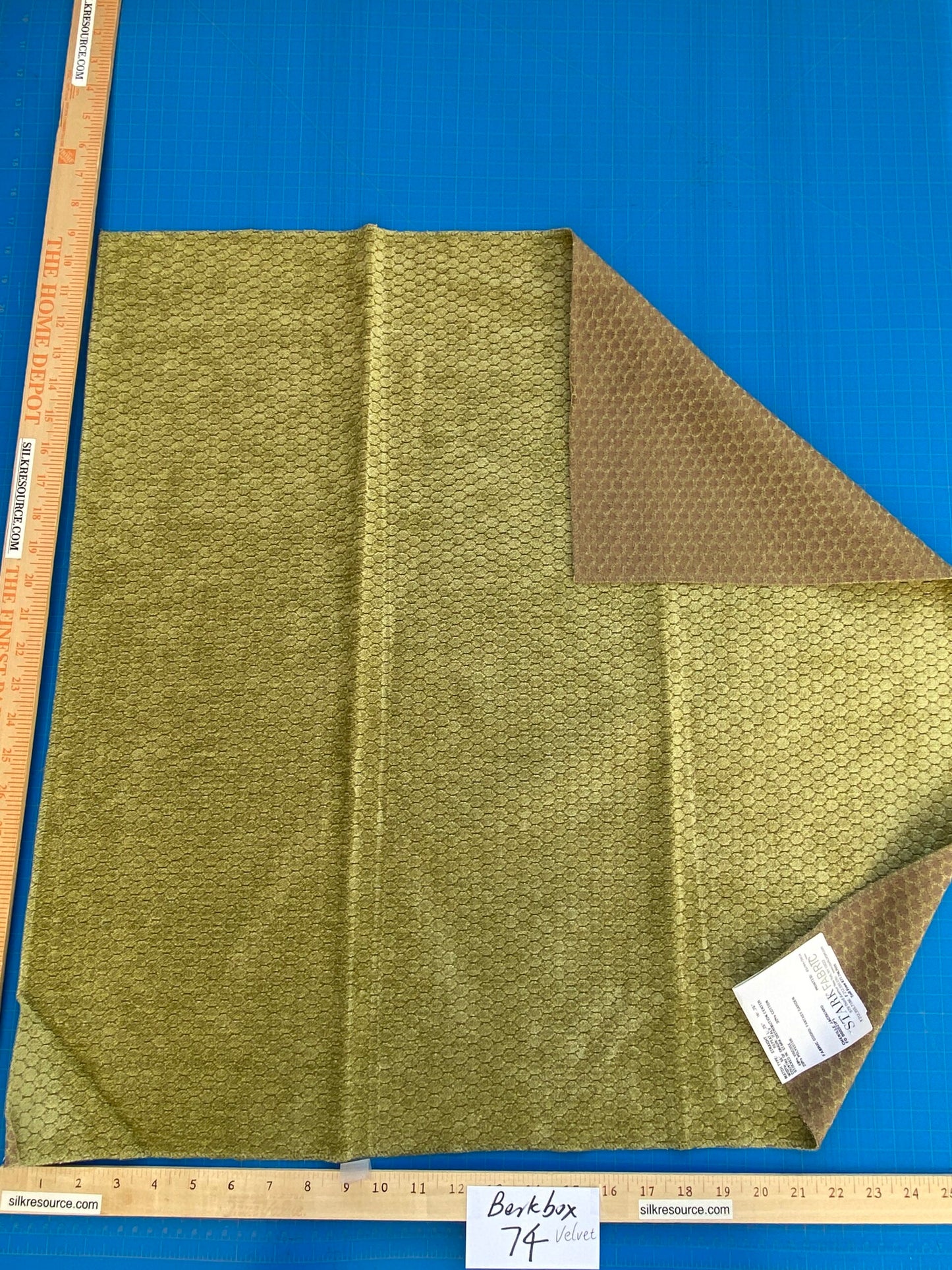 16 Berkbox74 Square Velvet by Grey Watkins Monterosso Moss Yellow Small Scale Texture MSRP USD 192/Y