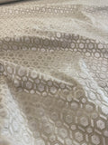 By Yard Scalamandre Manetta Ivory Cut Velvet  Small Scale Hexagon Cotton Viscose - By The Yard