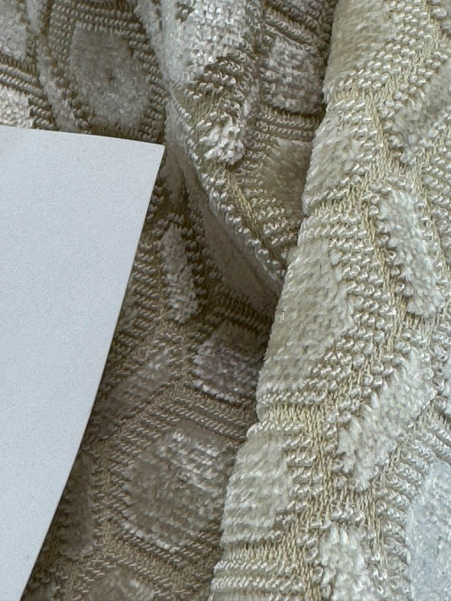 By Yard Scalamandre Manetta Ivory Cut Velvet  Small Scale Hexagon Cotton Viscose - By The Yard