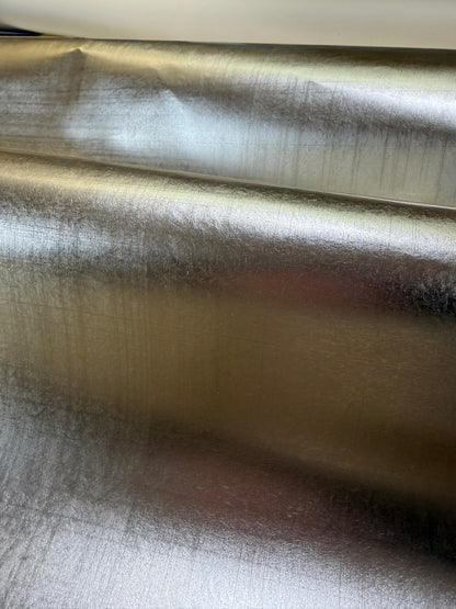Scalamandre Foil Aluminum Wallpaper Silver Gray Gold Leaf on Rice Paper - By The Yard - MSRP USD402/y
