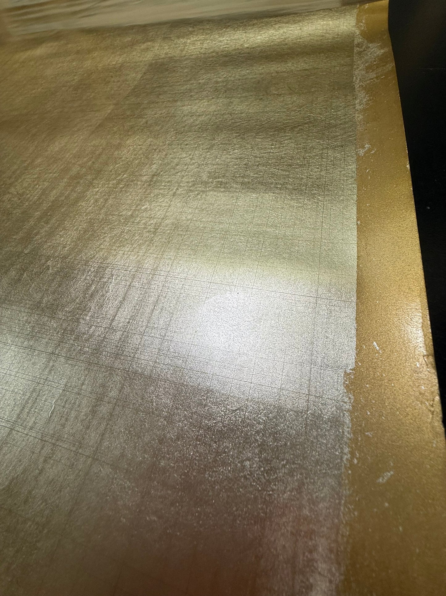 Scalamandre Foil Aluminum Wallpaper Silver Gray Gold Leaf on Rice Paper - By The Yard - MSRP USD402/y