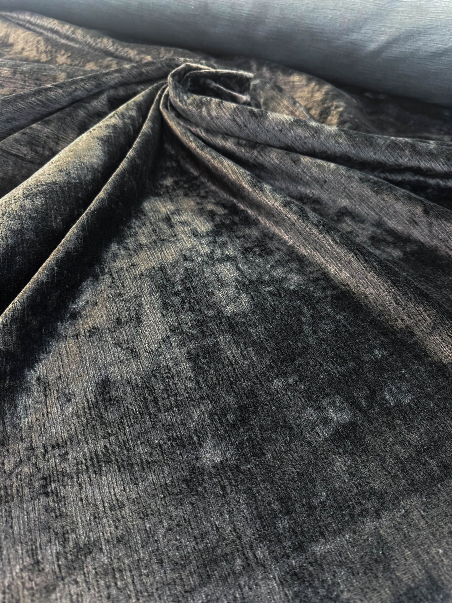 Scalamandre Como Linen II Caviar Black Velvet Solid Cotton - By The Yard - MSRP USD340/y