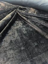 Scalamandre Como Linen II Caviar Black Velvet Solid Cotton - By The Yard - MSRP USD340/y