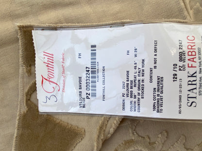 21 Berkbox74 Square Velvet by Fonthill Velours Savoie Beige Cloud Medallion MSRP USD 304/Y