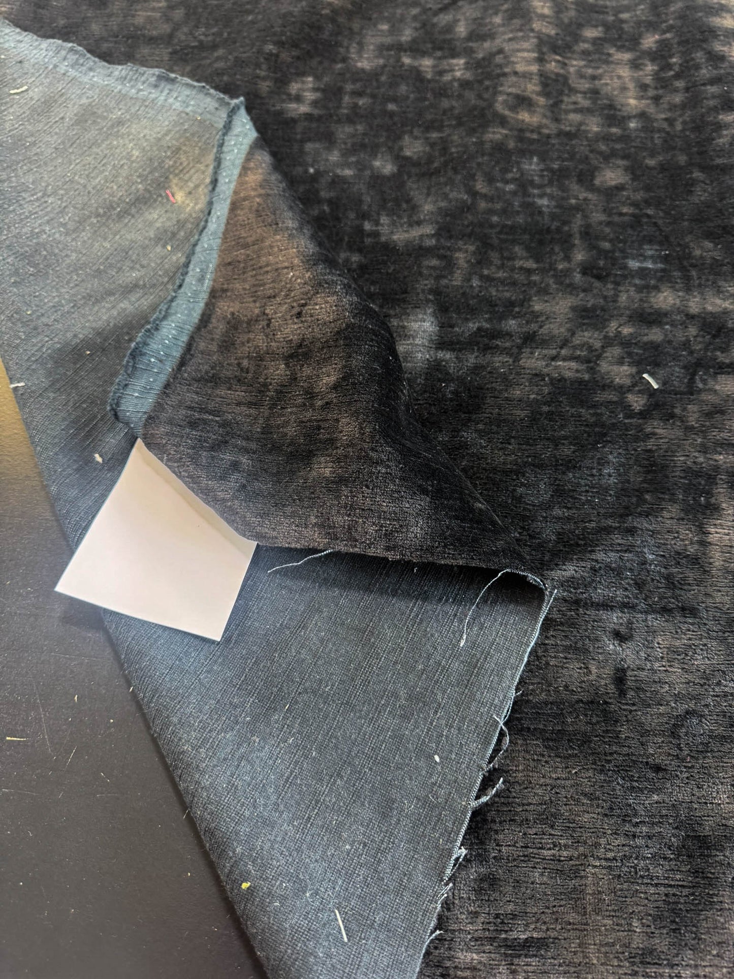 Scalamandre Como Linen II Caviar Black Velvet Solid Cotton - By The Yard - MSRP USD340/y