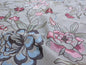 Scalamandre Salena Embroidered Linen - Rose Pink Blue on Beige