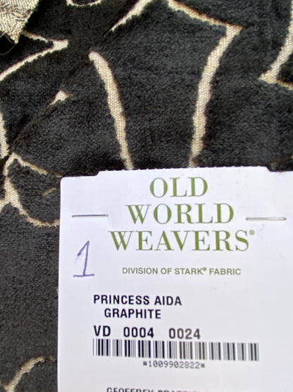 23 Berkbox74 Square Velvet by Old World Weavers Princess Aida Graphite Cut Velvet Silky Black MSRP USD 228/Y