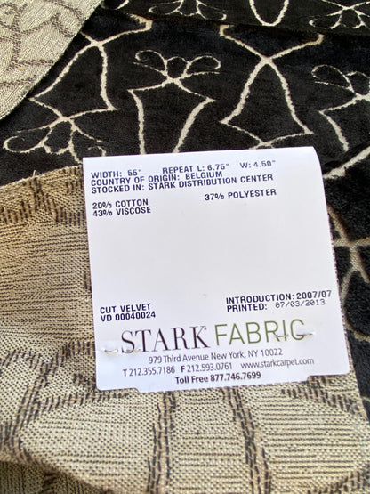 23 Berkbox74 Square Velvet by Old World Weavers Princess Aida Graphite Cut Velvet Silky Black MSRP USD 228/Y