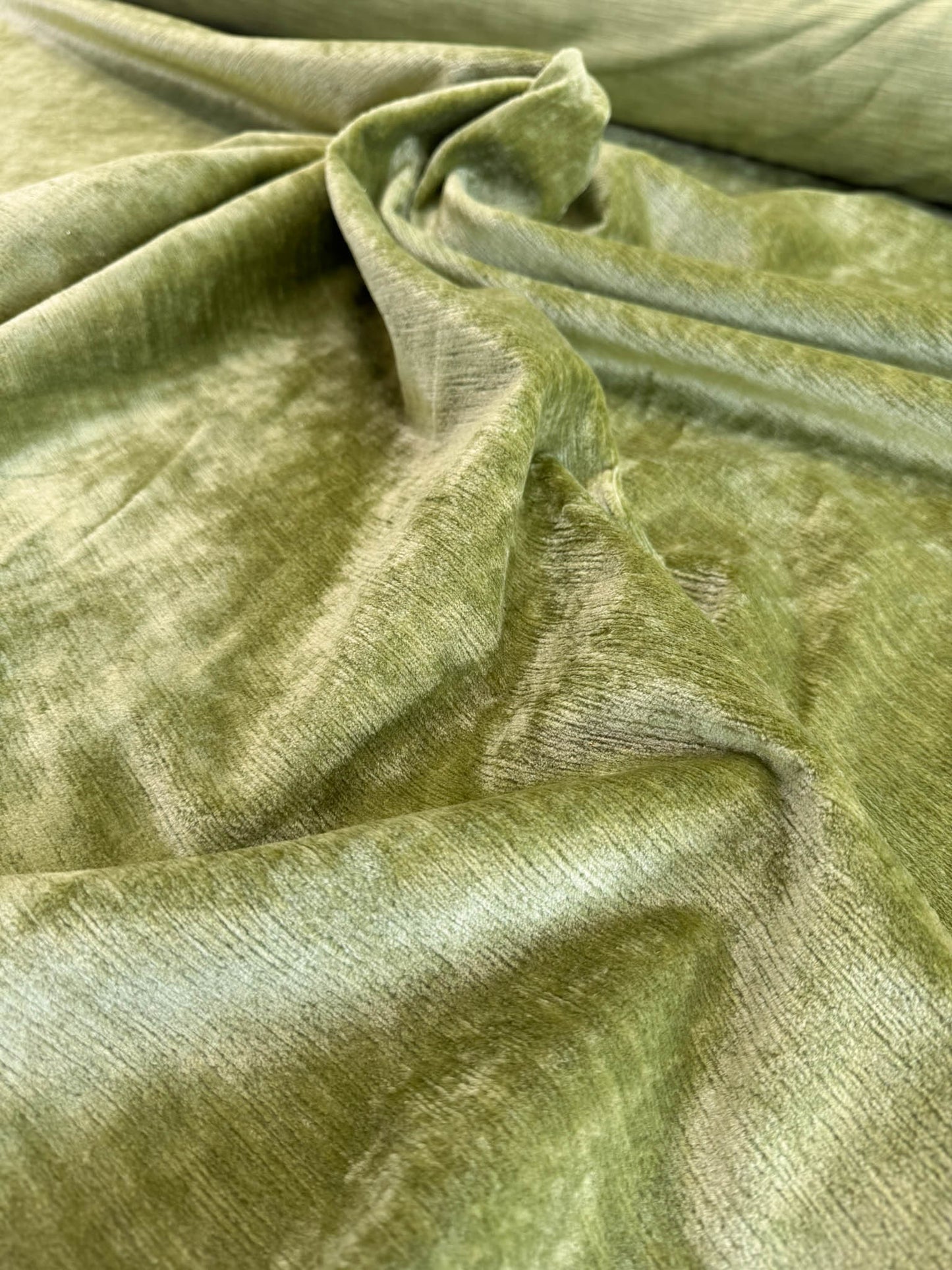 Scalamandre Como Linen II Celadon Green Velvet Solid Cotton - By The Yard - MSRP USD340/y