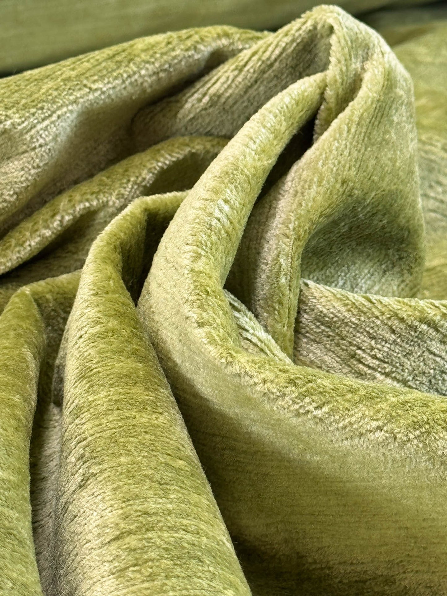 Scalamandre Como Linen II Celadon Green Velvet Solid Cotton - By The Yard - MSRP USD340/y