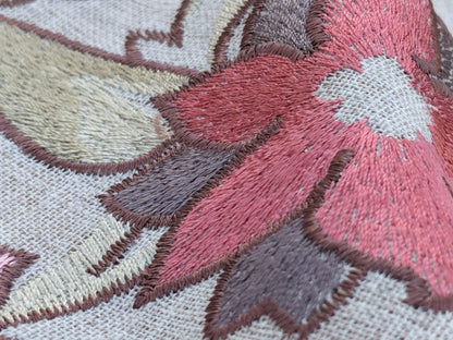 Scalamandre  KNOLLWOOD CORAL PEAR Silk Print Cherry Blossom Tree in Spring Pink Green by Old World Weavers  MSRP USD320/y