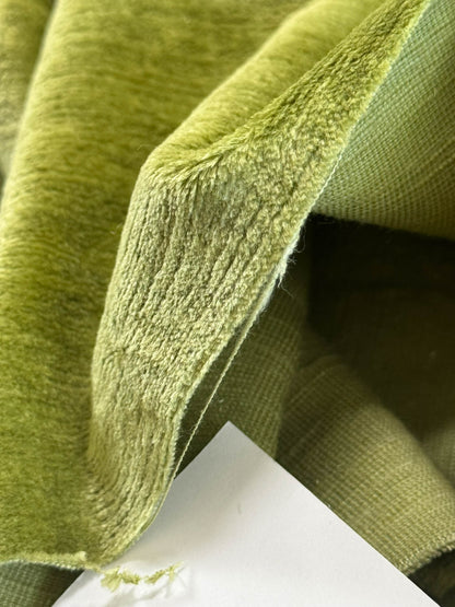 Scalamandre Como Linen II Celadon Green Velvet Solid Cotton - By The Yard - MSRP USD340/y